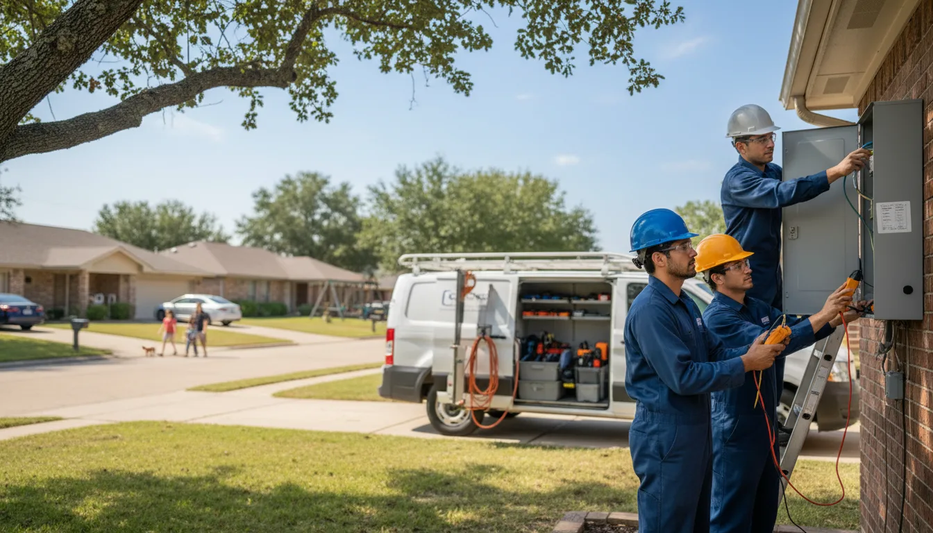 Certified electrician providing emergency electrical services in New Munich, MN